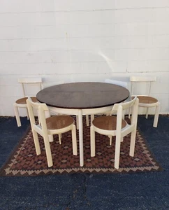 Willy Rizzo For Mario Sabot Postmodern Lacquer Walnut Dining Table + 6 Chairs - Picture 1 of 9
