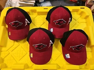 4 Arkansas Razorbacks NCAA Maroon Black Captivating Headwear Adjustable Hat Lot - Picture 1 of 6