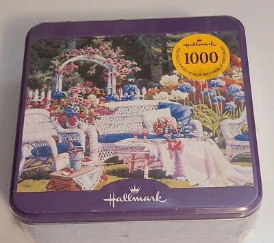 Hallmark 1000 pc Jigsaw Puzzle "SUMMER GARDEN" Decorative Tin Sealed New 2004 - Image 1 of 4