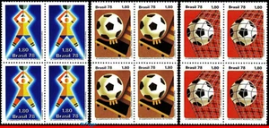 1550-52 BRAZIL 1978 WORLD CUP, FOOTBALL SOCCER, FIFA, MI# 1643-45, BLOCKS MNH - Picture 1 of 2