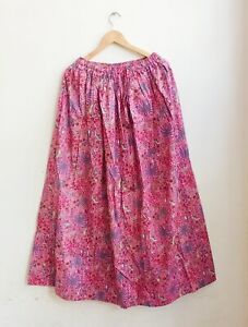 New Cotton Pink Floral Print Skirt Indian Women's Clothing Skirt Partywear Skirt