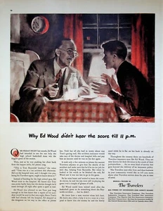 1947 Travelers Insurance Vintage Print Ad 1940s Ed Wood Milk Bottle Tobacco Pipe - Picture 1 of 1