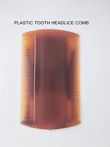 PLASTIC BROWN SHELL ROUND EDGE HEADLICE DOUBLE SIDED COMB NITS FLEA LICE VA15 - Picture 1 of 4