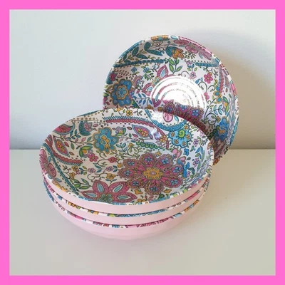 Juego de 4 cuencos de pasta de melamina Cynthia Rowley New York 8" rosa NY Foto 1 de 4