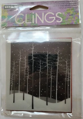 Juego de estampillas de goma de árboles de invierno HERO ARTS paisaje nevado Foto 1 de 2