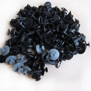 100x Tornillos de parachoques para maletero de coche remaches clips de sujeción de plástico negro herramientas - Imagen 1 de 15