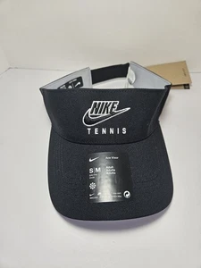 Unisex Nike Ace Tennis Dri-FIT Visera Negro/Blanco Talla Pequeña/Mediana Nuevo con Etiquetas - Imagen 1 de 8