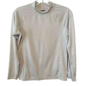 Land's End Boy's White Long Sleeved Mock Neck Rash Guard in Size L - Picture 1 of 11