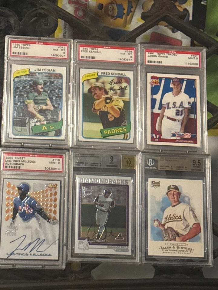 lote de 6 losas de béisbol PSA BGS automático Jason Giambi, Mets, Rockies, A’s Athletics Foto 1 de 1