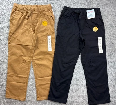 Pantalones Cat & Jack para niños talla 7 calce recto caqui/negro 2pk Foto 1 de 4