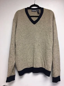 STRUCTURE V-Neck Long Sleeve 100% Lambs Wool Sweater Men's XL - Picture 1 of 3