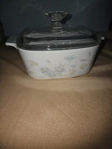 Corning Ware A-1 1/2- B 1.5 Liter Watercolor Floral Casserole Dish Bowl Lid Set - Picture 1 of 5
