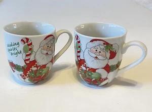 2er Set Vintage Fitz & Floyd Weihnachtsmann Weihnachten Urlaub Tassen 4" Neu im Karton - Bild 1 von 8