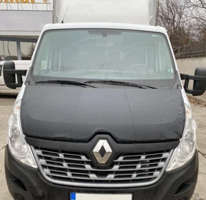 Motorhaubenbra Abdeckung Voll Schwarz Leder passend für Renault Master 15-20 Steinschlagschutz - Bild 1 von 5