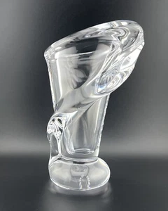 Vintage VANNES le CHATEL Crystal Vase Art Glass Made in FRANCE - 7” Tall - Picture 1 of 9