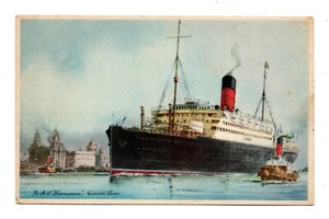 RMS FRANCONIA, CUNARD SHIP LINE, ARTIST IMAGE ~ used Paquebot 1934 - Picture 1 of 3