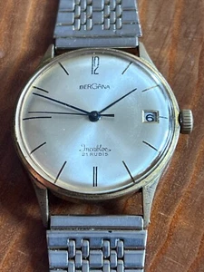 Bergana Vintage Armbanduhr Handaufzug  Incabloc  21 Rubis - Bild 1 von 7