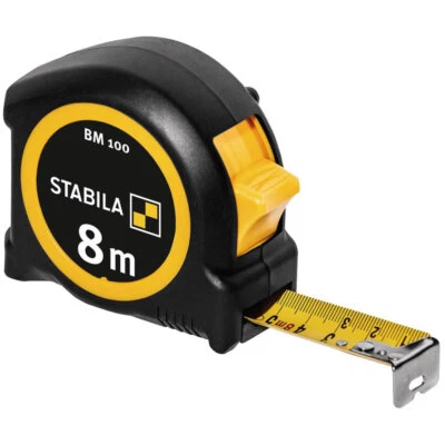 Stabila 19581 BM 100 Tape Measure 8m, Break-Proof Y-frame, Steel Tape - Image 1 of 4