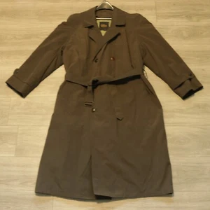 Vintage 90er Newport Harbor Trenchcoat 2XL grün Gürtel abnehmbares Futter Taschen - Bild 1 von 22