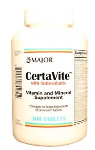 Major CetraVite with Antioxidant Vitamin and Mineral Supplement 300 Tablets