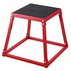 18" Plyometric Jump Box Fitness Exercise Plyo Box Step Cross Antislip Red - Picture 1 of 12