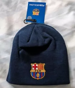 Barcelona FC Navy Beanie One Size. Brand new with tags RRP £29.99 - Picture 1 of 3