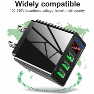 3 Port Fast Quick Charge 3.0 USB Hub Wall Charger Power Adapter Plug LED 5V/3A - Picture 1 of 9