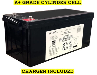 Leisure Caravan Marine Boat LITHIUM LiFePO4 BATTERY 12V 200AH Deep Cycle - Image 1 of 4