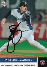 MASARU NAKAMURA SIGNED AUTO'D 2014 BBM CARD #21 PSA/DNA COA NIPPON HAM FIGHTERS 
