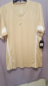 NWT Easton Adult Dual Focus Bio-Dri Fit Baseball Jersey Shirt Gold/White MEDIUM - Picture 1 of 9