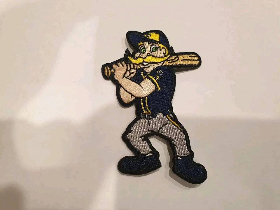 Milwaukee Brewers Mascot Bernie Brewer Iron On Patch 3.25"X2" NICE  - Image 1 of 1