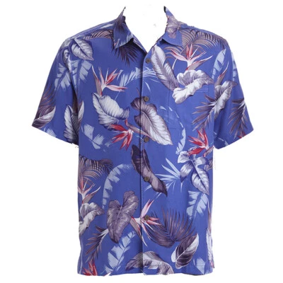 TOMMY BAHAMA Men's Bird's Eye View Floral Print Silk Camp Shirt NEW NWT - Image 1 of 4