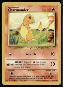 Pokemon Set Base #046/102 Charmander Comune, Quasi Nuovo o Migliore - Foto 1 di 2