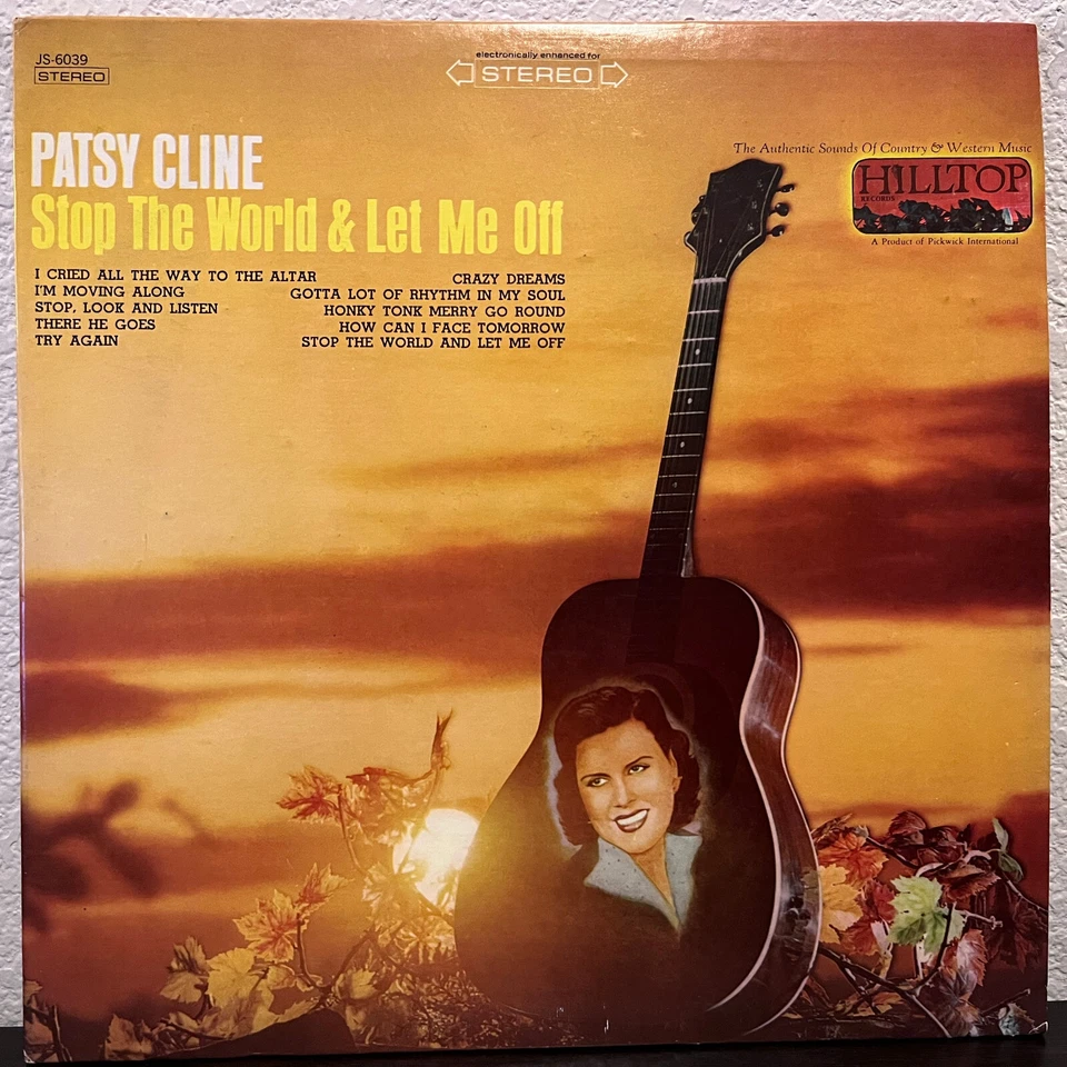 PATSY CLINE - Stop The World & Let Me Off (Hilltop) - 12" Vinyl Record LP - VG - Image 1 of 3