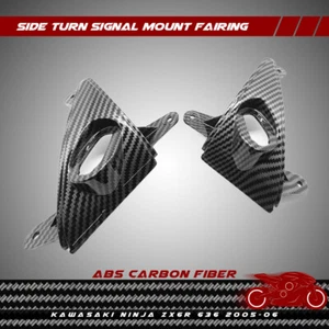Carbon Fiber Side Turn Signal Mount Fairing fit Kawasaki Ninja ZX6R 636 2005-06 - Bild 1 von 9
