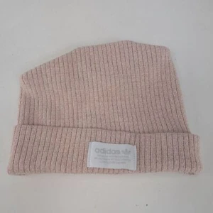 Adidas Beanie Hat Womens Pink One Size Shimmer Knit Winter Ladies #3078 - Picture 1 of 6