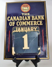 Vintage Canadian Imperial Bank of Commerce Metal Perpetual Calendar 