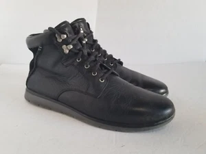 UGG Harvin Mens Boots Leather Lace-Up Casual Ankle Boot 1008016 Size 10.5 Black - Picture 1 of 15