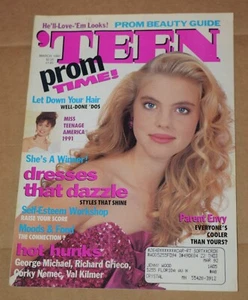 TEEN Magazine March 1991 - Prom Time - Hot Hunks Val Kilmer, George Michael - Picture 1 of 3