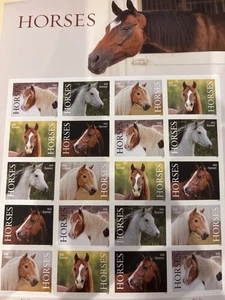 5891-95 MNH Sheet of 20 First Class Forever stamps honoring Horses - Picture 1 of 1