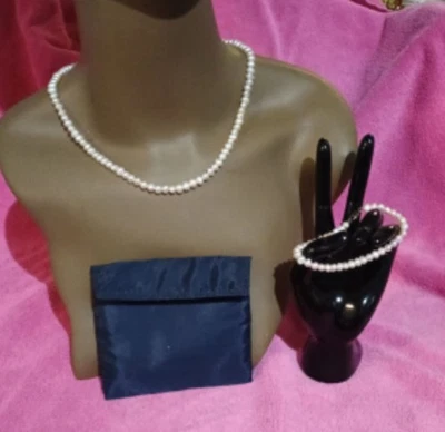 JCM Sterling Silver Baroque Cultured Pearl Corded Necklace and bracelet set - Image 1 of 4