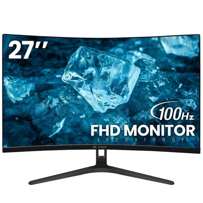 CRUA CR270BM 27" FHD 100Hz Curved Monitor, Black