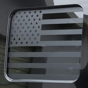 For Ford F-150 F-250 F-350 Rear Slinding Window US Flag Matte Black Vinyl Decal - Picture 1 of 9