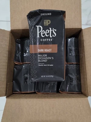 Peet's Coffee Dark Roast Major Dickason's Blend 63oz, 6 Bags of 10.5oz
