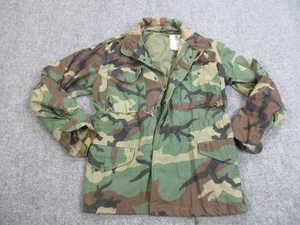 Vintage U.S. Army Field Jacket Mens Small Regular Woodland Camo M-65 Hooded 80s - Picture 1 of 15
