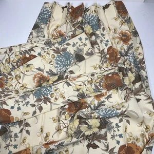 Tenda vintage JCPenney pinch pieghe tendaggi 2 pannelli coppia casetta floreale taglia 84"x 25" - Foto 1 di 10