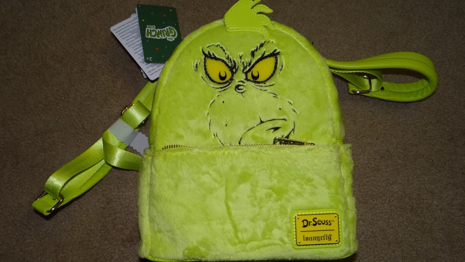 Loungefly Dr. Seuss Plush Grinch Light Up Cosplay Mini Backpack( DSSBK0041 )