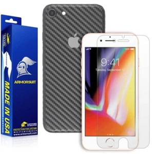 ArmorSuit Apple iPhone 8 PLUS Screen Protector + Black Carbon Fiber Made in USA - Picture 1 of 6