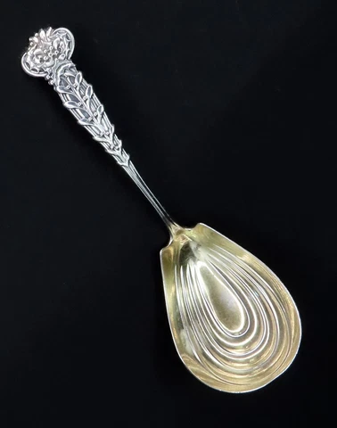 Rare Tiffany Sterling Silver Holly and Mistletoe Small Sauce Ladle Spoon Cover