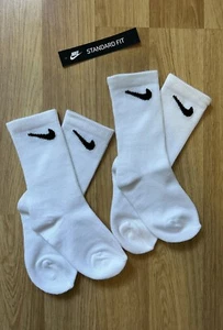 Nike Everyday Crew Cotton 2 Pairs Socks XS Kids Junior Infant Children Boy Girl - Picture 1 of 6